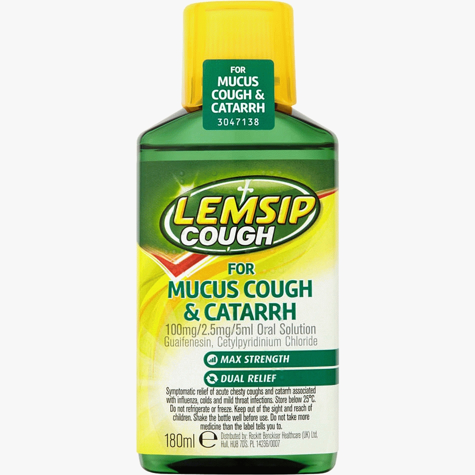 Lemsip Cough Oral Solution for Mucus Cough and Catarrh - 180ml - VSM ...