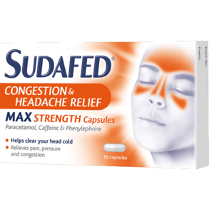 Sudafed Max Strength Congestion and Headache Relief Capsules - 16