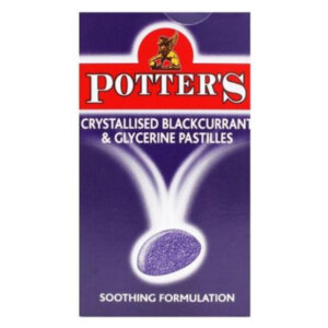 Potters Blackcurrant and Glycerine Crystallised Pastilles - 45g